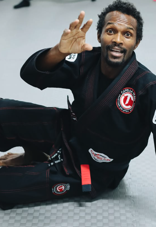 Atleta de faixa preta no tatame